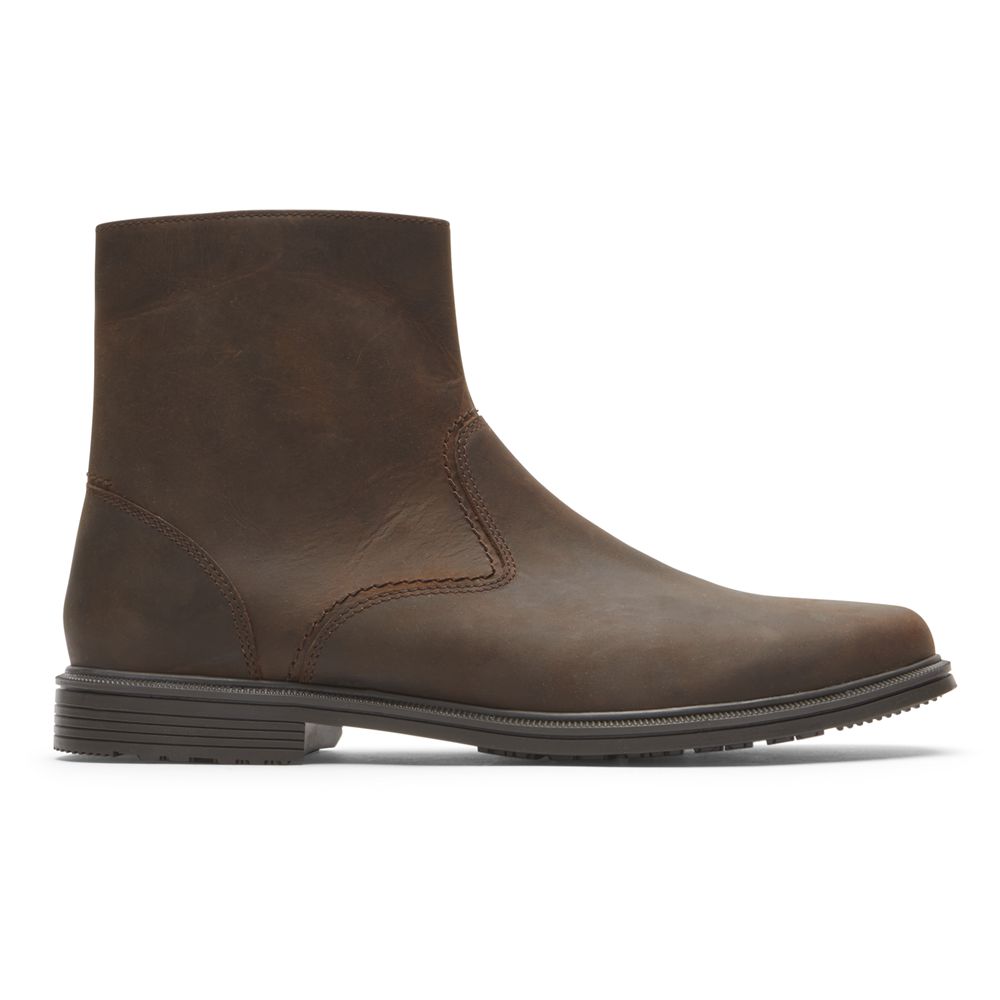 Botins Homem Rockport Taylor Waterproof Zipper Chocolate,Portugal SKBWQ-2596